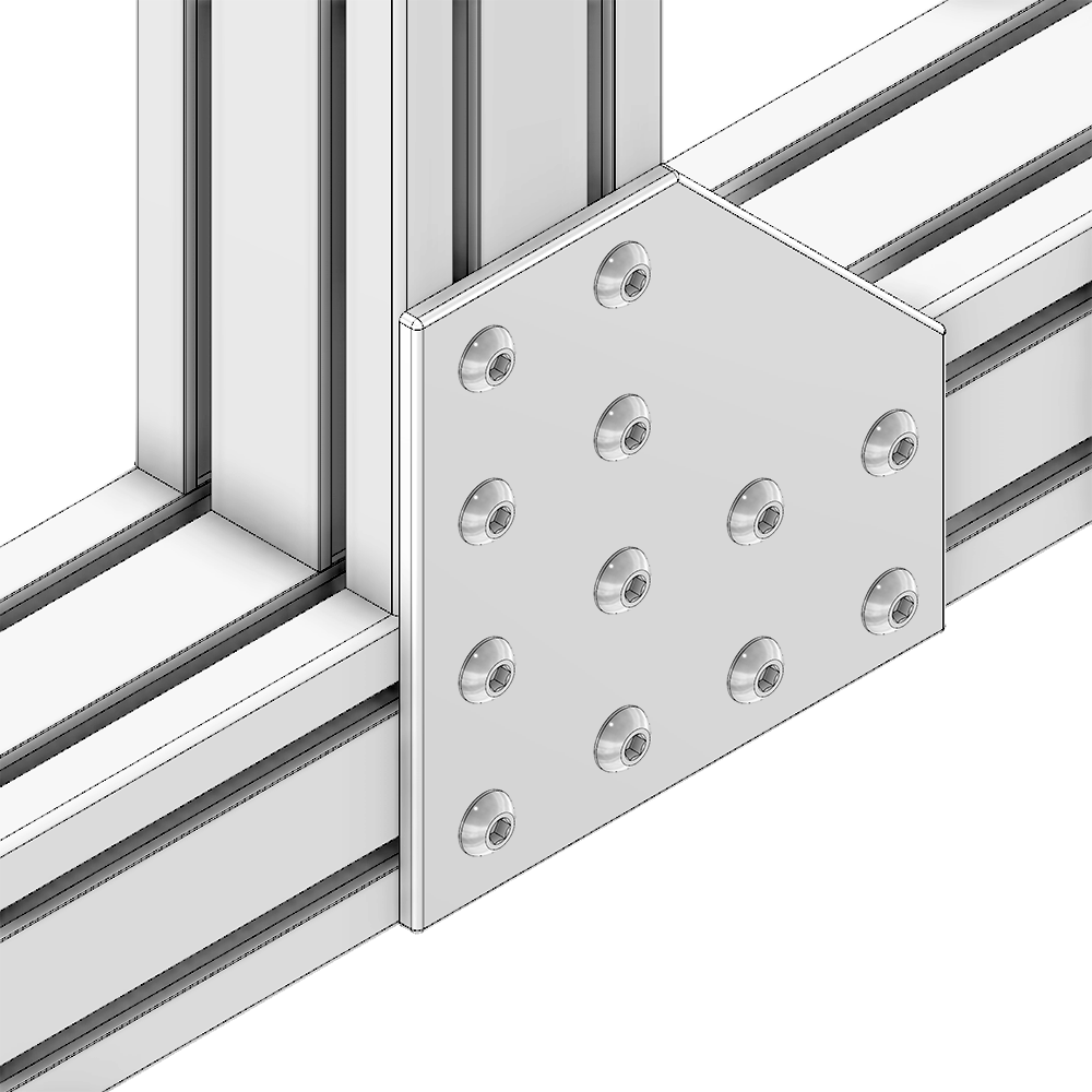 41-160-1SS MODULAR SOLUTIONS TIE PLATE 180MM X 180MM X 6MM<BR>ANGLED WITH STAINLESS STEEL HARDWARE